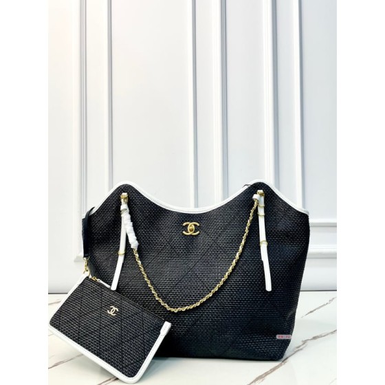 Chanel tote bag straw bag